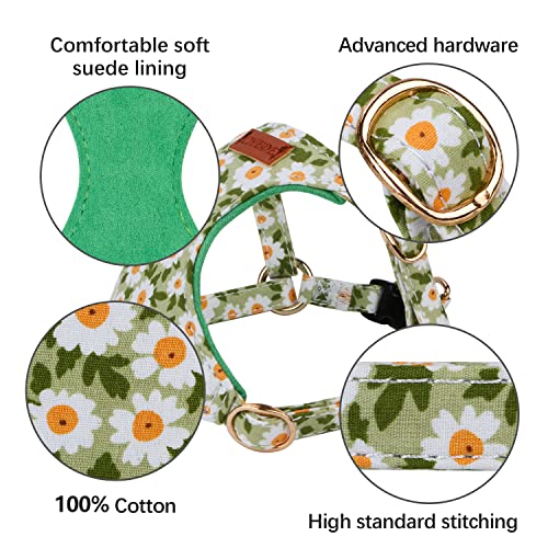 CHEDE No Pull Floral Pattern Dog Harness- Lightweight and Soft, Adjustable Small Dog Harness and Leash Set, with Dog Leas...