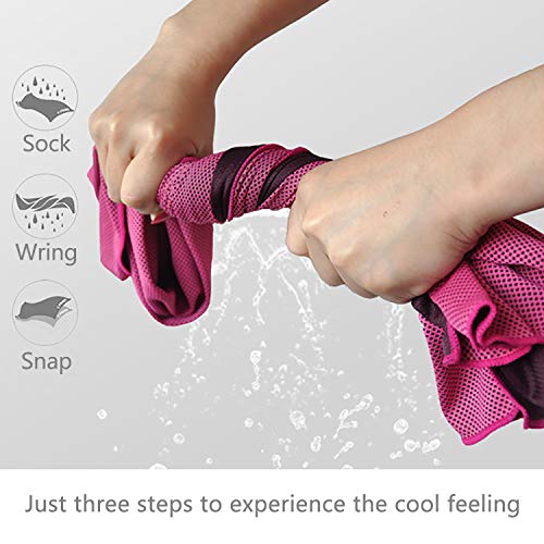4 Packs Cooling Towel (40"x 12"), Ice Towel, Microfiber, Soft Breathable Chilly Towel Stay Cool for Yoga, Sport, Gym, Work...