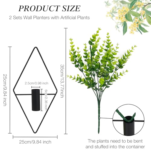 Neiteli 3 Pcs Wall Plants Artificial Decor,Boho Wall Decor,Home Office Living Room Wall Decor(Eucalyptus)