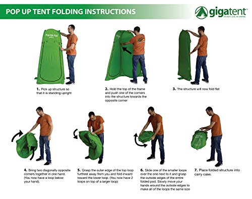 GigaTent Pop Up Pod Changing Room Privacy Tent – Instant Portable Outdoor Shower Tent, Camp Toilet, Rain Shelter for Campi...