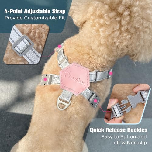 Pawaboo Small Dog Harness and Leash Set, Puppy Harness X-Frame No Pull No Choke, Dog Vest Harness Adjustable for Small Med...