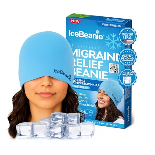 IceBeanie Migraine Relief Cap, As Seen on Shark Tank, Soft & Stretchy Gel Tension Headache Relief Cap, Extended Cooling Ha...