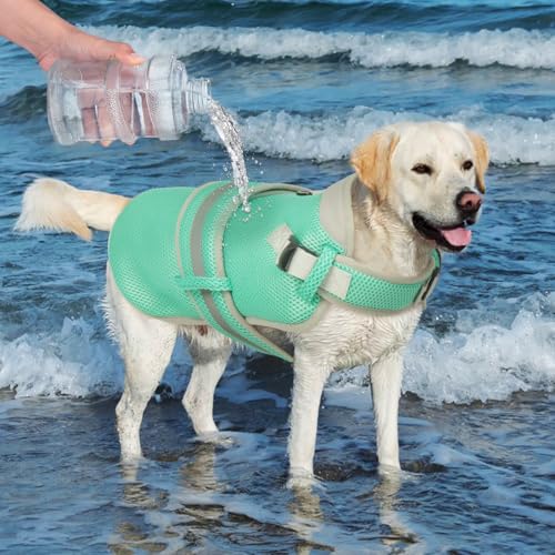 OUOBOB Dog Cooling Vest for Medium Dogs,Lightweight Cooling Dog Jacket,Breathable Mesh Dogs Shirt Harness Vest with Adjust...