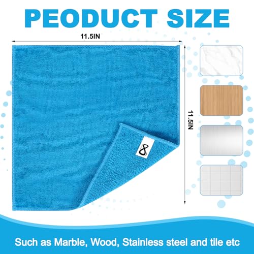 INFICRIME Microfiber Cleaning Cloths, 15 Pack Cleaning Rags, Wet and Dry Use Cleaning Towels, Highly Absorbent and Soft Fe...