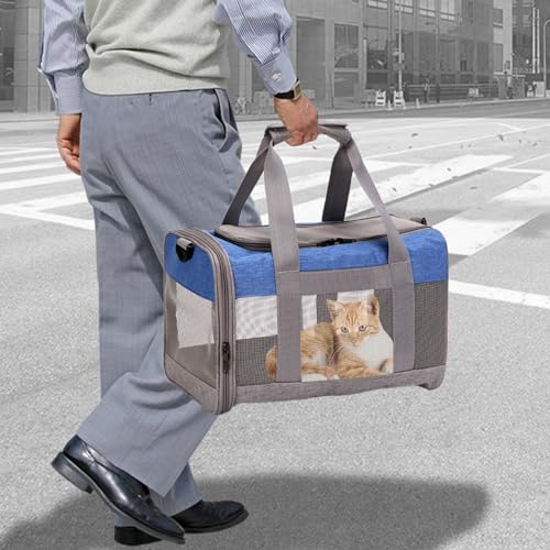 MUYG Soft Sided Pet Carrier for Cat,Airline Approved Cat Carriers Collapsible Portable Kitten Travel Crate Breathable Vent...