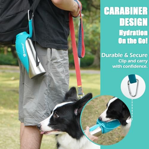 LumoLeaf Portable Dog Water Bottle 27 OZ, Stainless Steel Pet Travel Water Bottle Dispenser for Walking, Hiking and Outdoo...