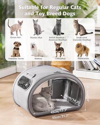 Pecute Cat Cooling House, with Cooling Mat for Small Dogs, Indoor Cat Bed with Insulation and 6 Built-in ice Packs, Foldab...