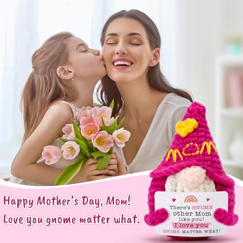 XgiftCreat Mom Gifts for Mothers Day - Funny Mother's Day Birthday Handmade Gnome Gift for Mom from Daughter Son, Cute Cro...