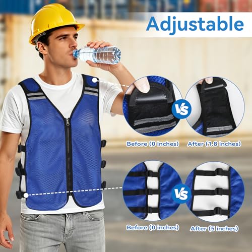 KkaFFe Cooling Vest for Hot Weather, Adjustable Cooling Jacket Safety Vest/Running Lightweight Vest/Reflective Vest/Ice Vest