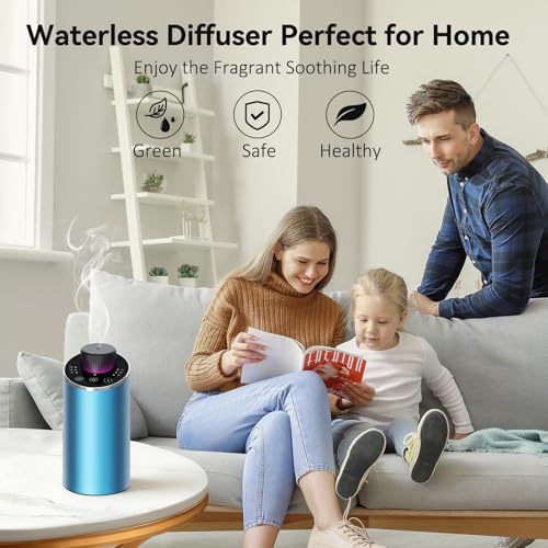 Waterless Essential Oil Diffuser Aromatherapy Scent Diffusers for Home Large Room, Bedroom, Car, Office, Desk, Battery Ope...