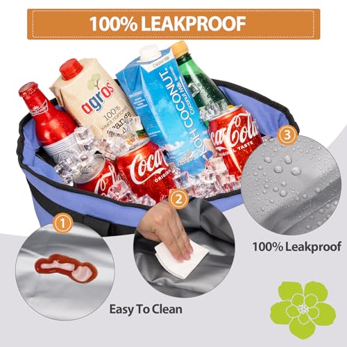 Insulated Cooler Bag, Reusable Grocery Bags for Hot/Cold Food, Thermal Food Delivery Bag for Beach, Travel, Picnics