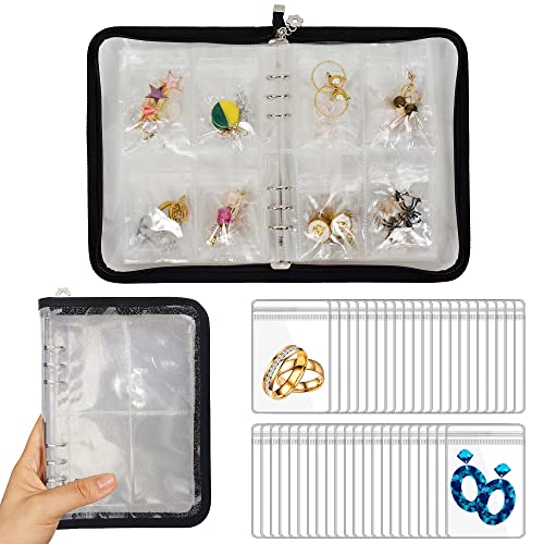 LingLingo Earring Organizer Case Travel Jewelry Organizer Transparent Jewelry Storage Book for Necklace Bracelet Ring Hold...