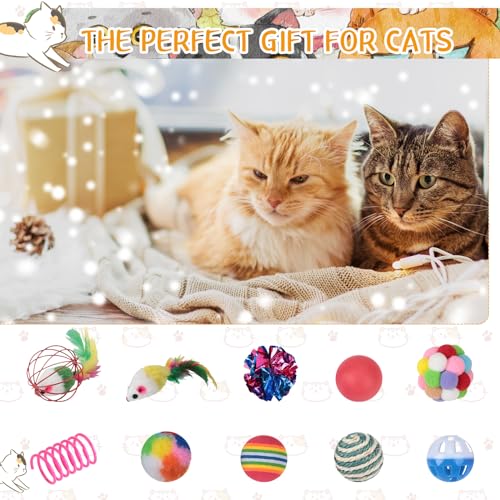 Shappy 150 Pcs Cat Toys for Indoor Cats Bulk, Kitten Toys Pack, Variety Interactive Gift Including Mice Rainbow Balls Spri...