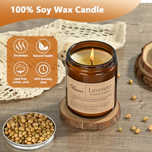 Obisesio Candles 2 Pack, Candles for Home Scented, Aromatherapy Candle Gift Set for Women Soy Wax Long Lasting Amber Jar C...