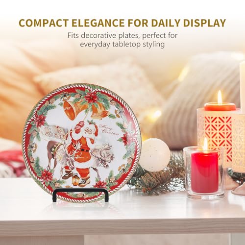 DIDUDIDU Plate Holder Easel Display Stand - Metal Plate Stands for Display - Tabletop Picture Stand - Black Iron Easels fo...