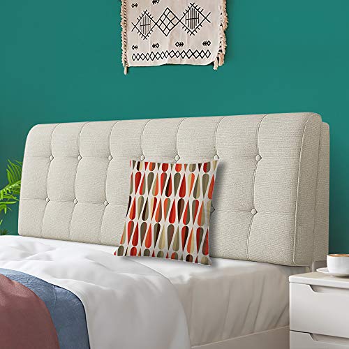 Ofocam Throw Pillow Cover Mid Century Modern Style Retro with Drop Shapes in Tones Abstract Decorative Throw Pillow Cushio...