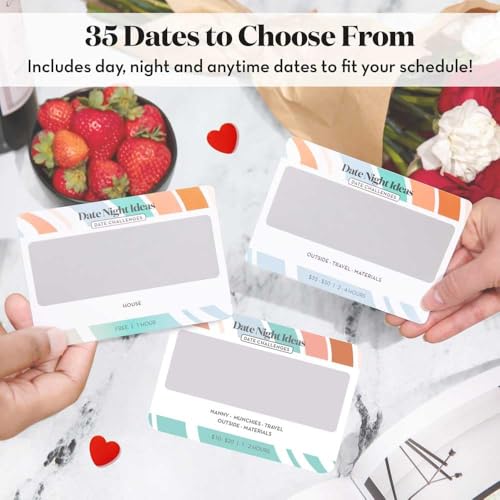 35 Scratch Off Date Night Ideas, Couples Gifts for Him, Her, Girlfriend, Boyfriend, Wife or Husband - Women or Men Anniver...