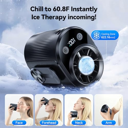KIMMOO AI Portable Rechargeable Waist Fan with Ice Cooler, 24H Max Cooling, 100-Speed 20000RPM Turbo Cooling Battery Perso...