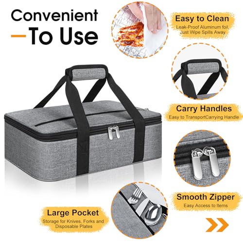 MIAOJIE Insulated Casserole Carrier, Portable Casserole Carrier for Hot or Cold Food Lunch Tote Warmer or Cooler Bag, Lasa...