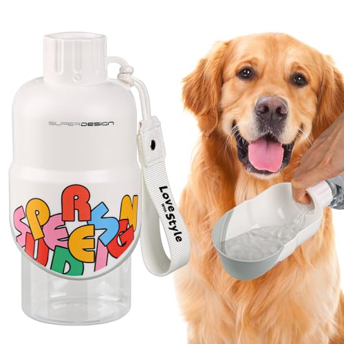 Dog Water Bottle, Leakproof Portable Water Bottle for Dogs, Dog Travel Water Bottles with Convenient Bottles Strap, Dog Tr...