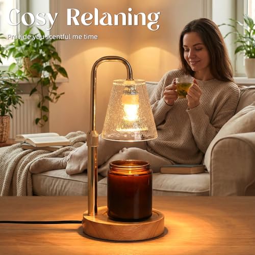 Glimra 2 Pack Candle Warmer Lamp with Timer,Dimmable Adjustable Height Candle Heater Birthday Gifts for Women Mom Sister F...