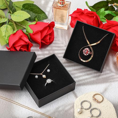 Batiyeer 36 Pcs Cardboard Jewelry Gift Boxes Jewelry Boxes Packaging Small Earring Gift Box with Lids for Necklace Ring Br...