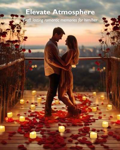 Homemory 48-Pack Novelty Flickering Flameless Tea Lights Candles, 200+Hours Battery-Operated LED Fake Candles for Wedding ...