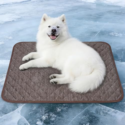 CHVOULTO Cooling Mat for Dogs: Waterproof Pet Cooling Mat for Crate Kennel, Summer Indoor Dog Cooling Pad for Floor and So...
