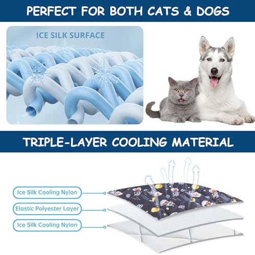 Paw Legend Dog Cooling Mat for Dogs Cat Cooling Pad for Dog Mat Blanket Summer Cool Tech Fabric Washable Sleeping Pad on K...