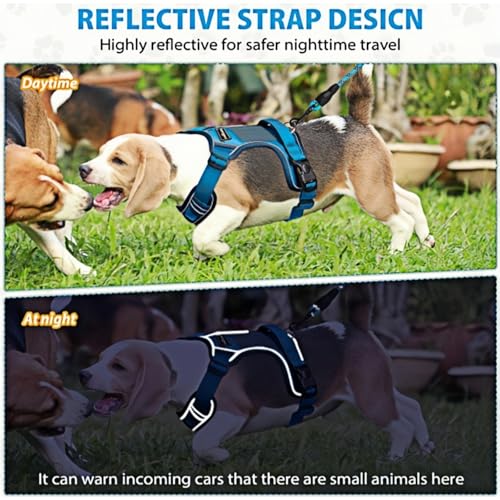 No Pull Dog Harness 2 Clip,Dog Walking Harness XLarge Sized Dogs,Reflective Oxford Service Vest and Easy Control Handle Ad...