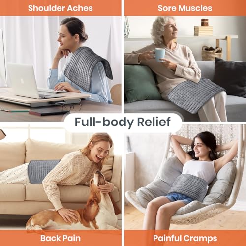 Heating Pad for Back Pain Relief, Heating Pads for Period Cramps with 9 Heat Settings & 4 Timers Auto-off, Machine Washabl...