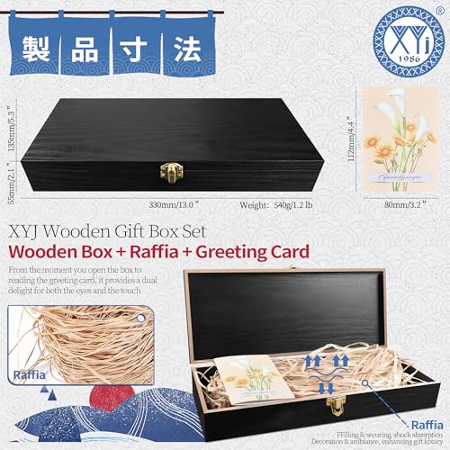XYJ Wood Storage Box Rectangular Solid Wood Gift Box Keepsake Boxes Storage Bins with Lid For Knives Case Locker Organizer...