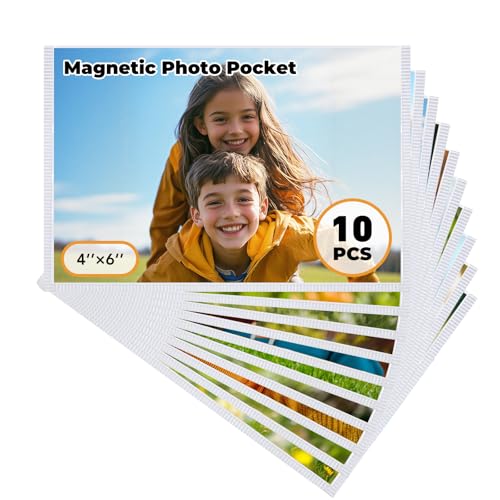 KKJCXY Magnetic Picture Frame, 10 Pcs Magnetic Picture Frames for Refrigerator 4x6, Magnetic Photo Frames with White Borde...