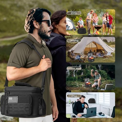 QT&QY Tactical Lunch Bag for mens Military heavy duty lunch box work Leakproof insulated Durable Thermal Cooler Bag for Ad...
