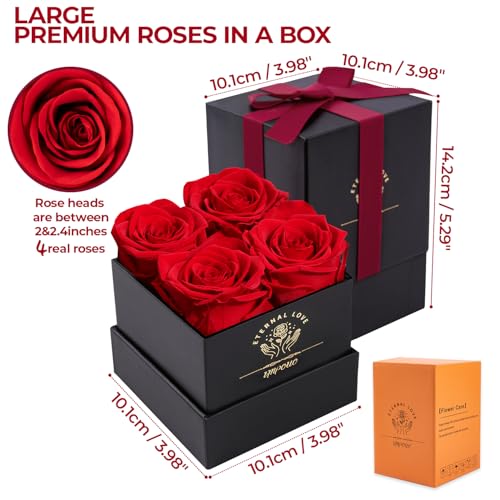 Impouo Preserved Rose, Mothers Day Roses in a Box, Forever Preserved Roses Gift for Mom, Birthday Gifts for Women/Mom/Girl...