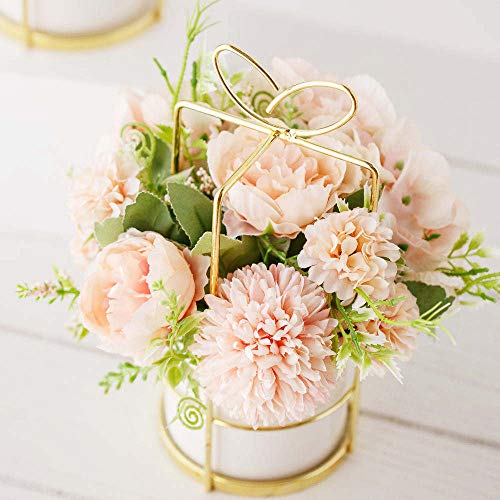 KIRIFLY Fake Artificial Flowers in Vase Faux Peony Silk Hydrangea Flower Centerpieces Décor for Wedding Table Decoration(P...