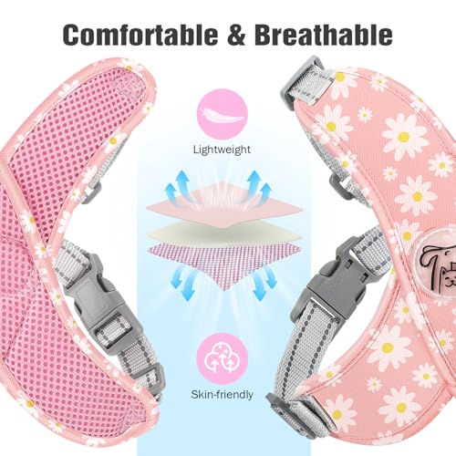 Pawaboo Small Dog Harness and Leash Set, Puppy Harness X-Frame No Pull No Choke, Dog Vest Harness Adjustable for Small Med...