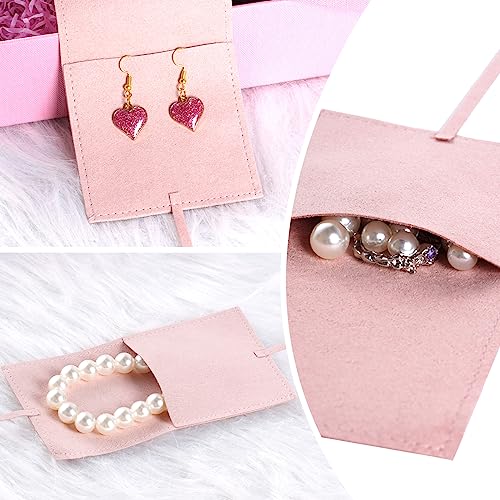 Heliltd Jewelry Pouch 12pcs Jewelry Packaging Bag Microfiber Jewelry Bags 8 * 8cm Jewelry Bags Envelope Style with Strings...