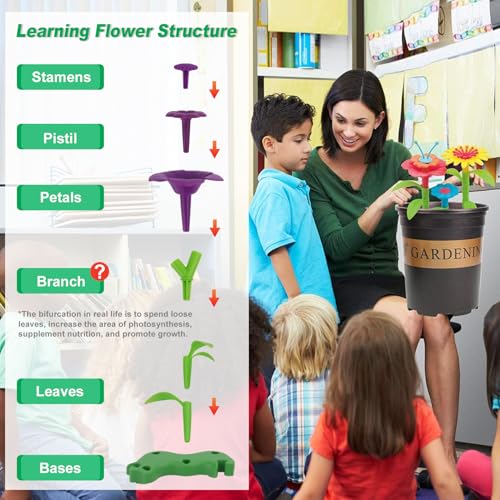 BIRANCO. Flower Garden Building Toys - Build a Bouquet Floral Arrangement Playset for Toddlers and Kids Gifts Age 3, 4, 5,...