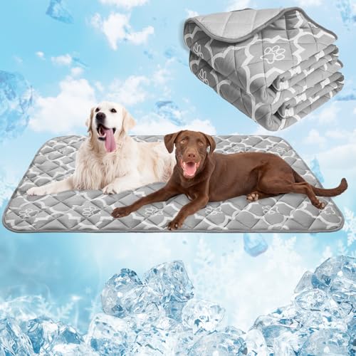 EXPAWLORER Dog Cooling Mat-28.3''*47.2'' Upgraded Extra Large Cooling Pad for Dog Dogs Cats Pets in Summer Keep Cool,Washa...