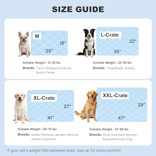 ZOMISIA Dog Cooling Mat for Extra Large Dogs, Q-Max>0.5 Thin Breathable Crate Pad for Pet, Portable Washable Kennel Pad fo...