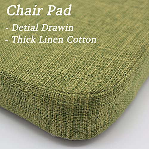 KGPLOME Chair Cushion with Ties for Dining Chairs - Memory Foam Non Slip Kitchen Chair Pad and Dining Seat Cushion with Ma...