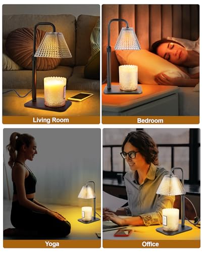 Candle Warmer Lamp with Timer Dimmer - Birthday Gifts for Women Mom House Warming Gift New Home Room Decor, Adjustable Hei...