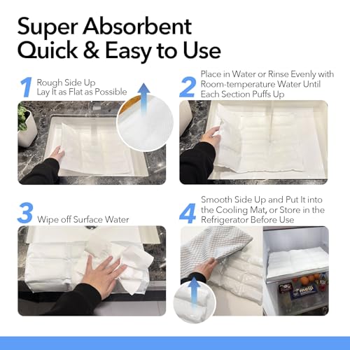 GooCare 2-in-1 Cooling Pet Mat for Small Dogs & Cats - Q-Max>0.4 Ice-Silk Fabric, 2 Removable Gel Inserts, Leak-Proof, Was...