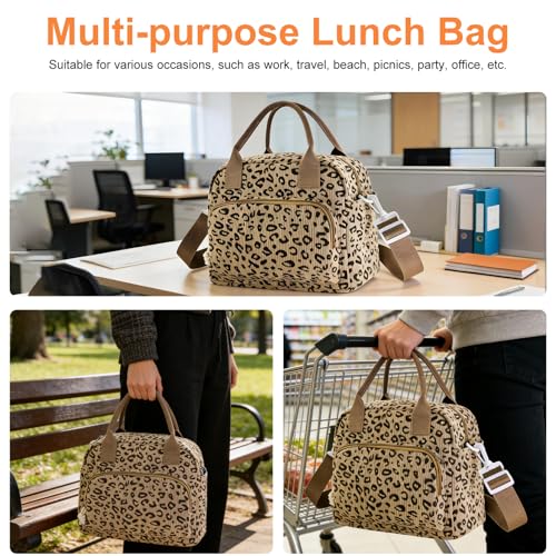Mziart Lunch Box for Women Men, Large Cute Insulated Lunch Bag Leakproof Thermal Lunchbox Cooler Tote Bags with Adjustable...