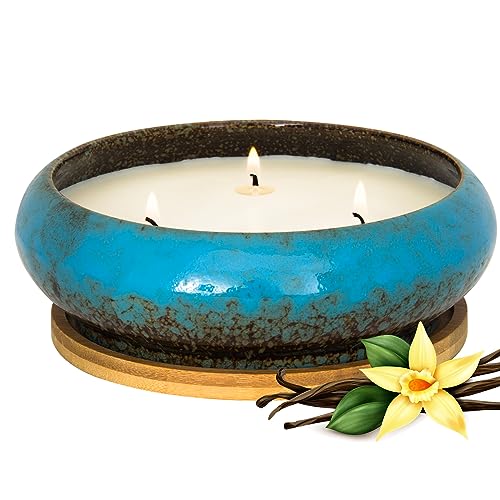 Scented Candles - 3 Wicks Large Vanilla Candle for Home Scented, 17 oz Aromatherapy Candle Gifts for Women, Decorative Nat...
