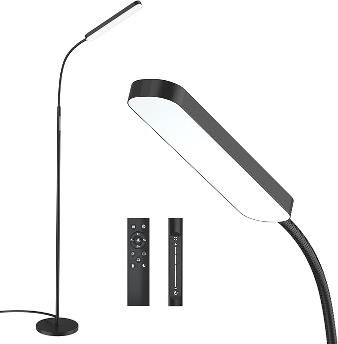 Wio-Mio Floor lamp, 15w/1000lm Bright LED Floor Lamp with Stepless Adjustable 3000K-6000K Colors and Dimmer, Remote and To...