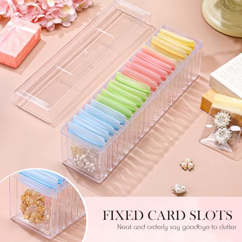 Kenning 63 Pcs Acrylic Jewelry Case Organizer, Clear Jewelry Organizers Holder with Portable Anti Tarnish Storage Bags for...