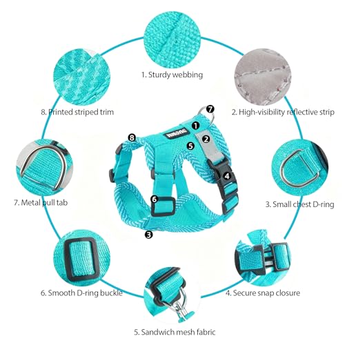wanheart Cat Harness and Leash Set - Escape Proof Adjustable Breathable Vest for Cats, Soft Mesh Padded Harness with Refle...