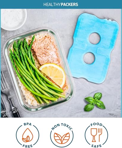 Healthy Packers Ice Packs for Lunch Boxes & Coolers - Freezer Packs - Original Cool Pack | Cooler Accessories for Beach, C...